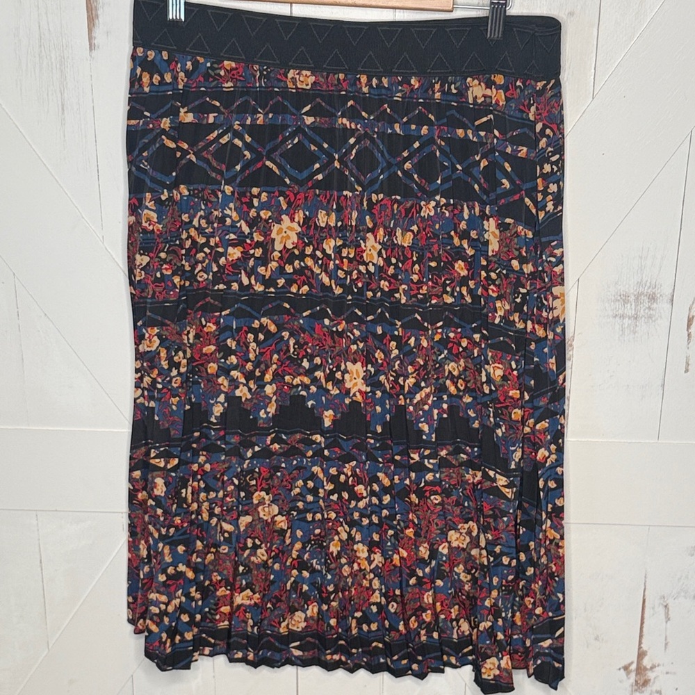 LuLaRoe Black Floral Midi Skirt